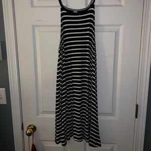 Black and white striped dress
